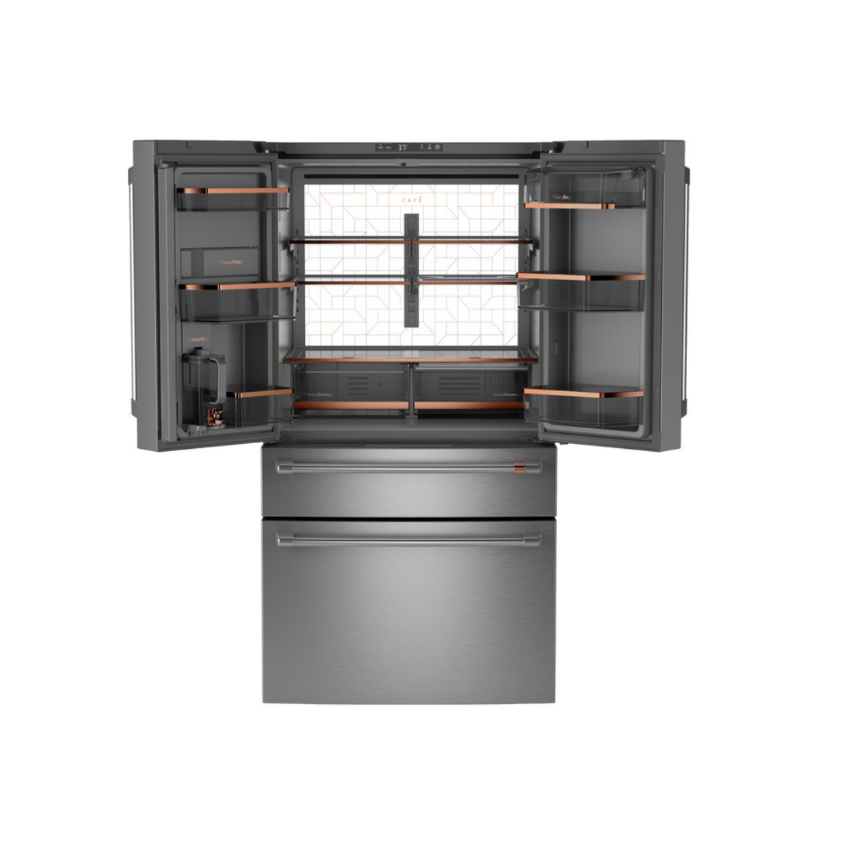 Café ENERGY STAR 23.2 Cu. Ft. Smart Counter-Depth 4-Door French-Door Refrigerator With Dual-Dispense AutoFill Pitcher