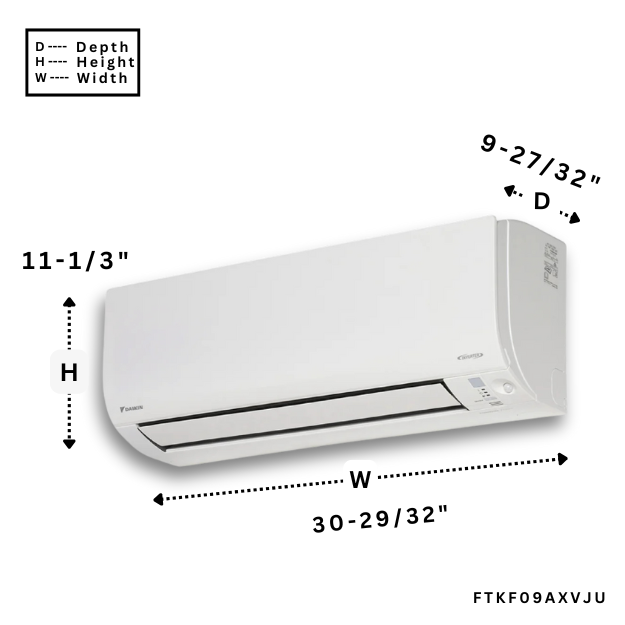DAIKIN AURORA OUTDOOR MINI SPLIT HEAT PUMP 18 SEER SINGLE ZONE RXL09QMVJUA/FTX09NMVJUA