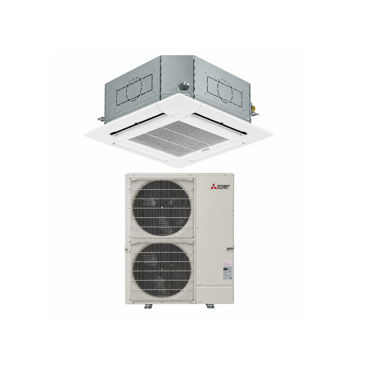 Mitsubishi PLA-AE42NL - PUZ-AK42NL 42,000 BTU 21 SEER2 Four-Way Ceiling Cassette Heat Pump System– R454B