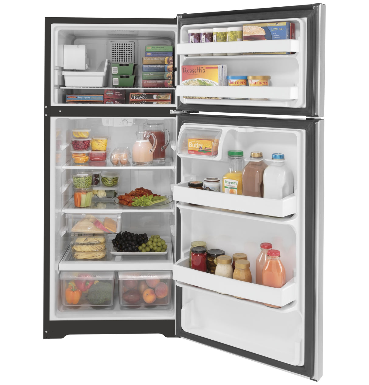GE® 16.6 cu. ft. Top Freezer Refrigerator with Icemaker, Stainless Steel – GIE17GSNRSS