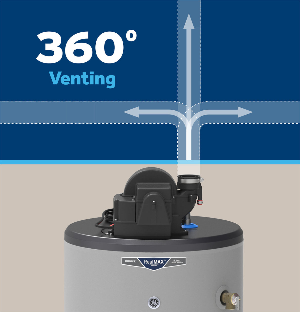 GP40T08AYV - 40 gallon tall, liquid propane, power vent, 8yr warranty - acunitsforless.com