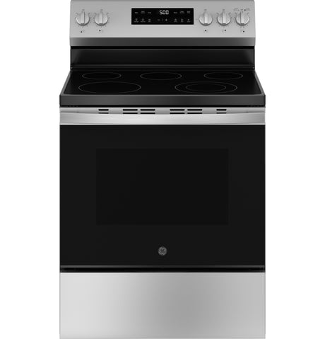 GE® 30" Free-Standing Electric Range with Crisp Mode & Storage Drawer, Stainless Steel – GRF500PVSS
