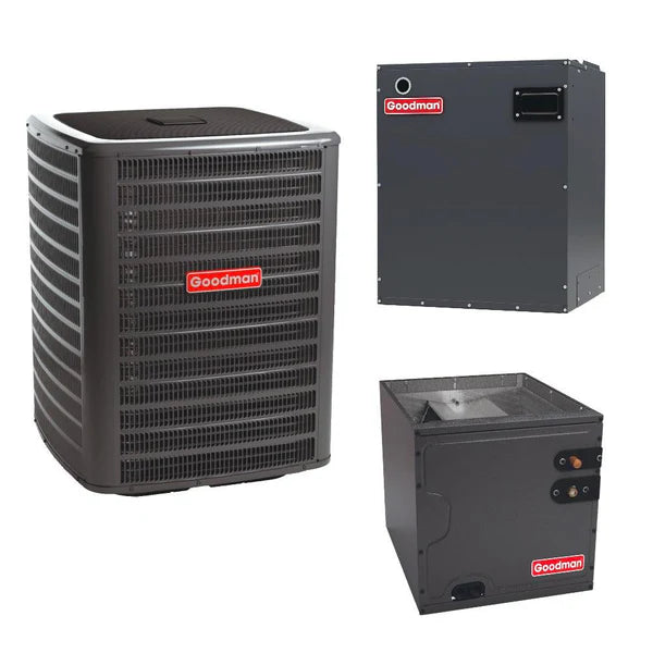 Goodman 1.5 Ton 15.2 SEER Heat Pump Two Piece vs Blower MBVC1201AA-1 CHPTA1822B4 GSZH501810