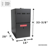 Goodman 1.5 Ton 96% gas furnace nine speed ecm two stage GMVC960403BN
