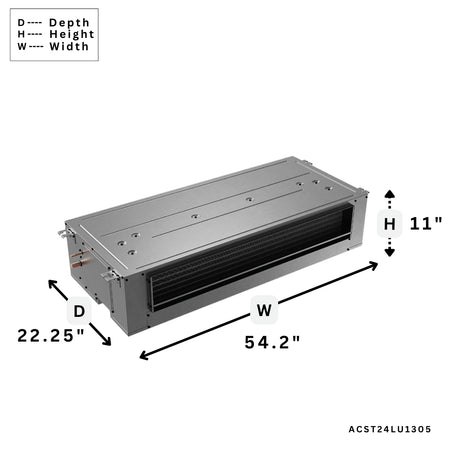 Goodman ACST24LU1305 | ACST Ducted Ceiling Mounted Air Handler, Multi Speed ECM Motor, 2 Ton, 54.2 in Cabinet with TXV Expansion, Non-Communicating