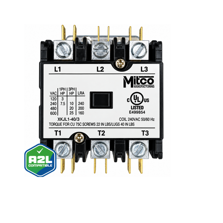 Mitco CON230120 2-Pole 30 Amp Contactor, 120V Coil