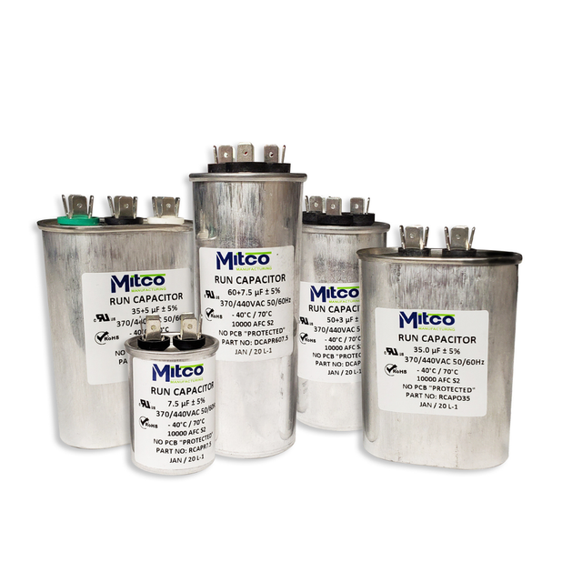 Mitco DCAPR305 Dual Run Round Capacitor, 305 MFD, 370440 VAC
