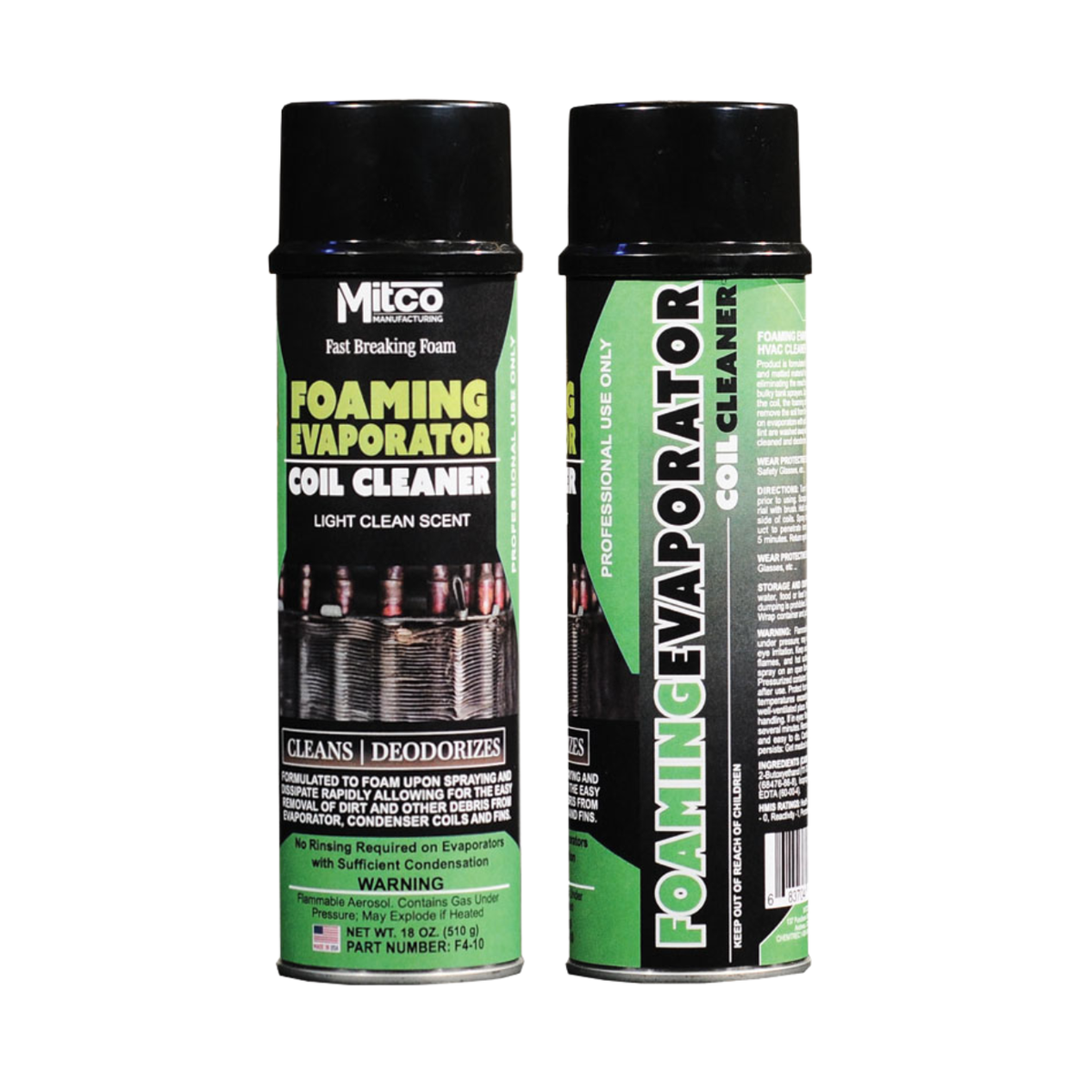 Mitco F4-10 No-Rinse Foaming Evaporator Coil Cleaner, Aerosol