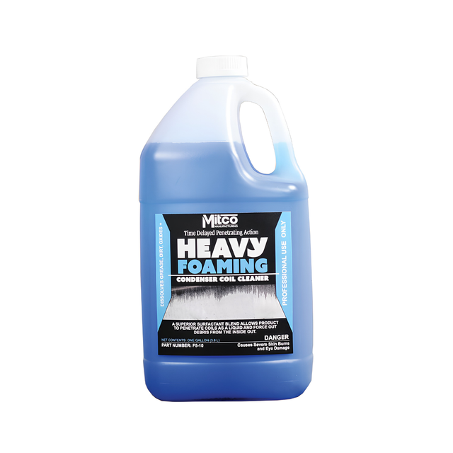 Mitco F5-10 Heavy Foaming Condenser Coil Cleaner, 1 Gallon (Blue)