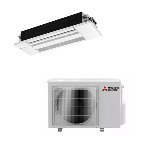 Mitsubishi MLZ-KX09NL SUZ-AA09NL 9,000 BTU 21.6 SEER2 One-Way Ceiling Cassette Heat Pump System (w/ Grille) - R454B
