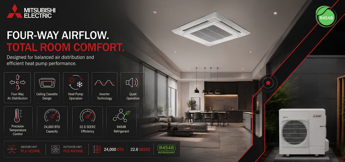 Mitsubishi_Ceiling_Cassette_Heat_Pump_PLA-AE24NL_PUZ-AH24NL_product_banner_3