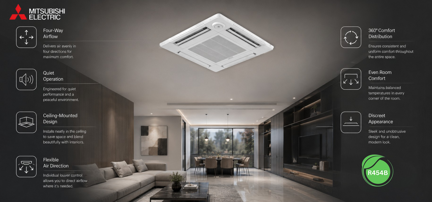 Mitsubishi_Four_Way_Ceiling_Cassette_Indoor_Unit_SLZ_product_banner_2