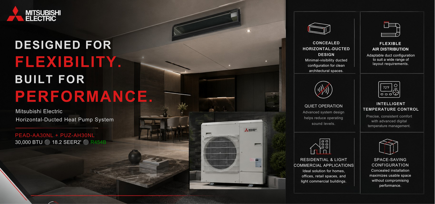 Mitsubishi_Horizontal_Ducted_Heat_Pump_PEAD-AA30NL_PUZ-AH30NL_product_banner_3
