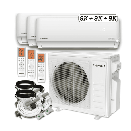 Pioneer 3-Zone Split 27,000 BTU 2.25-Ton Quantum Ultra 22 SEER Wall Mount AC Heat Pump 230-Volt WYT030GLSI24M3-9W16-9W16-9W16