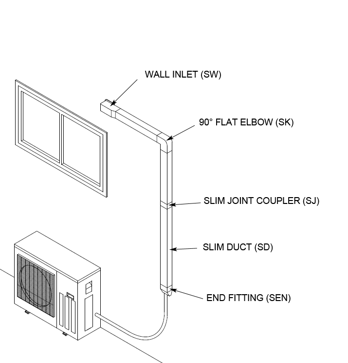 Rheem SlimDuct 45 Degree Vertical Elbow - 4 in. x 2-3/4 in. (Ivory) SCF-100-I