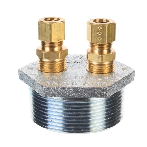 Rheem 3-Way Oil Tank Tap - 2 in. MNPT x 3/8 in. Tube Return/Supply DIB464007