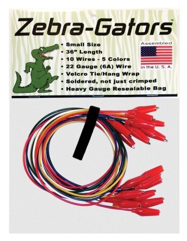 Rheem Zebra-Gators Alligator Clips with Test Leads (Small) - Pack of 10 ZG002