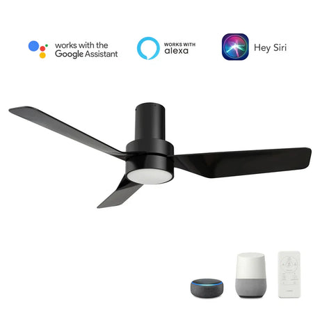 CARRO PORTER 44 inch 3-Blade Flush Mount Smart Ceiling Fan with LED Light & Remote