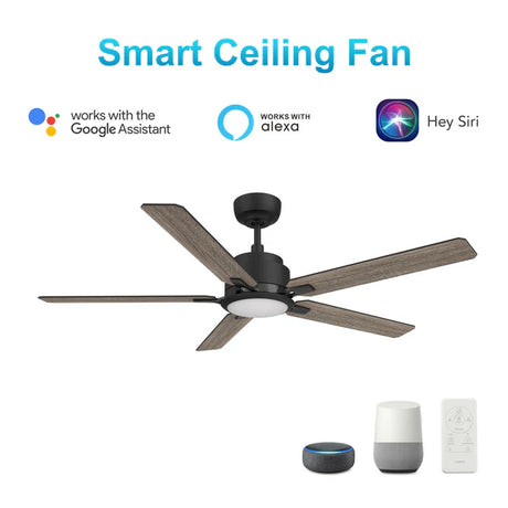 CARRO ESPEAR 52 inch 5-Blade Smart Ceiling Fan with LED Light & Remote