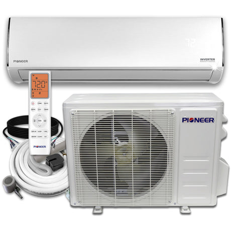 Pioneer 17 SEER2 Ductless Mini-Split Inverter + Air Conditioner Heat Pump System Full Set