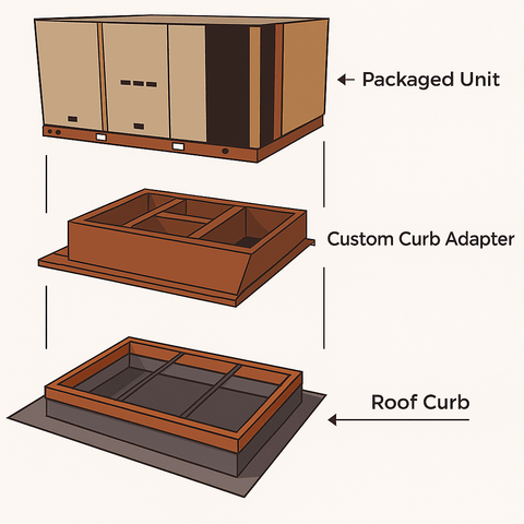 Custom Roof Curb Adapter for 7.5-12.5 Ton Packaged Units