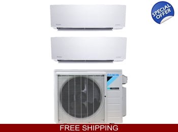 Daikin CIRRA 2 zone Series Heat Pump 2MX18AXVJU CTX07AXVJU + CTX09AXVJU - acunitsforless.com