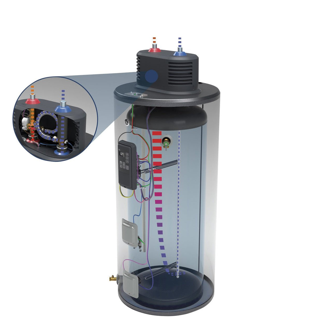 GE50S10CMR - 50 gallon short, electronic control, flexible capacity, electric, 10 yr warr, canada -acunitsforless.com