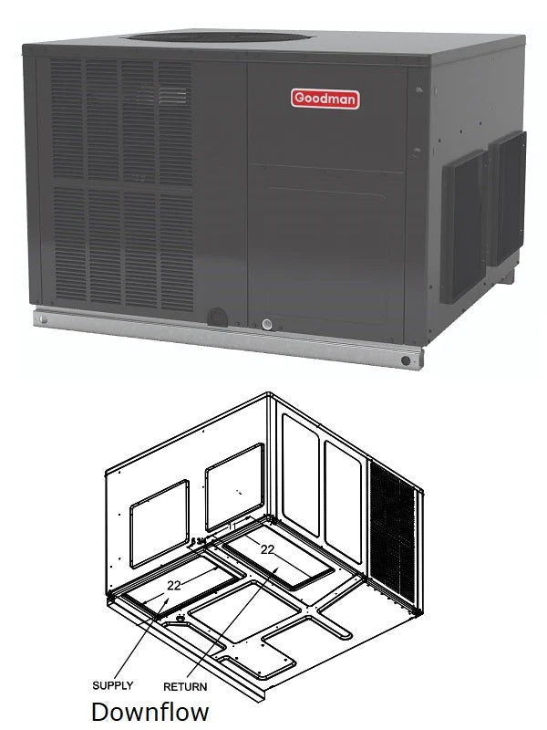 Goodman 3.0 Ton Gas Package Unit 60,000 Btu Furnace 13.4 Seer2 GPGM33606041 downflow horizontal - AC units for less