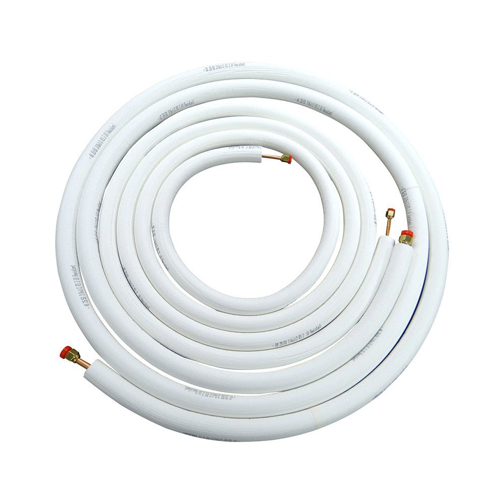 Lineset non flared mini split, 1/2 in insulation, 1/4 in liquid line od, 1/2 in suction line od, 25 ft lg, copper, polyethylene insulation - acunitsforless.comMini Split