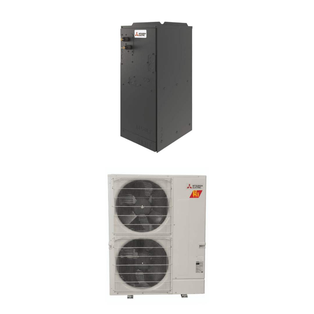 Mitsubishi PVA - AA12NL PUZ - AK12NL 12,000 BTU 20 SEER2 Multi - Position Air Handler Heat Pump System - R454B - PVA-AA12NL PUZ-AK12NL