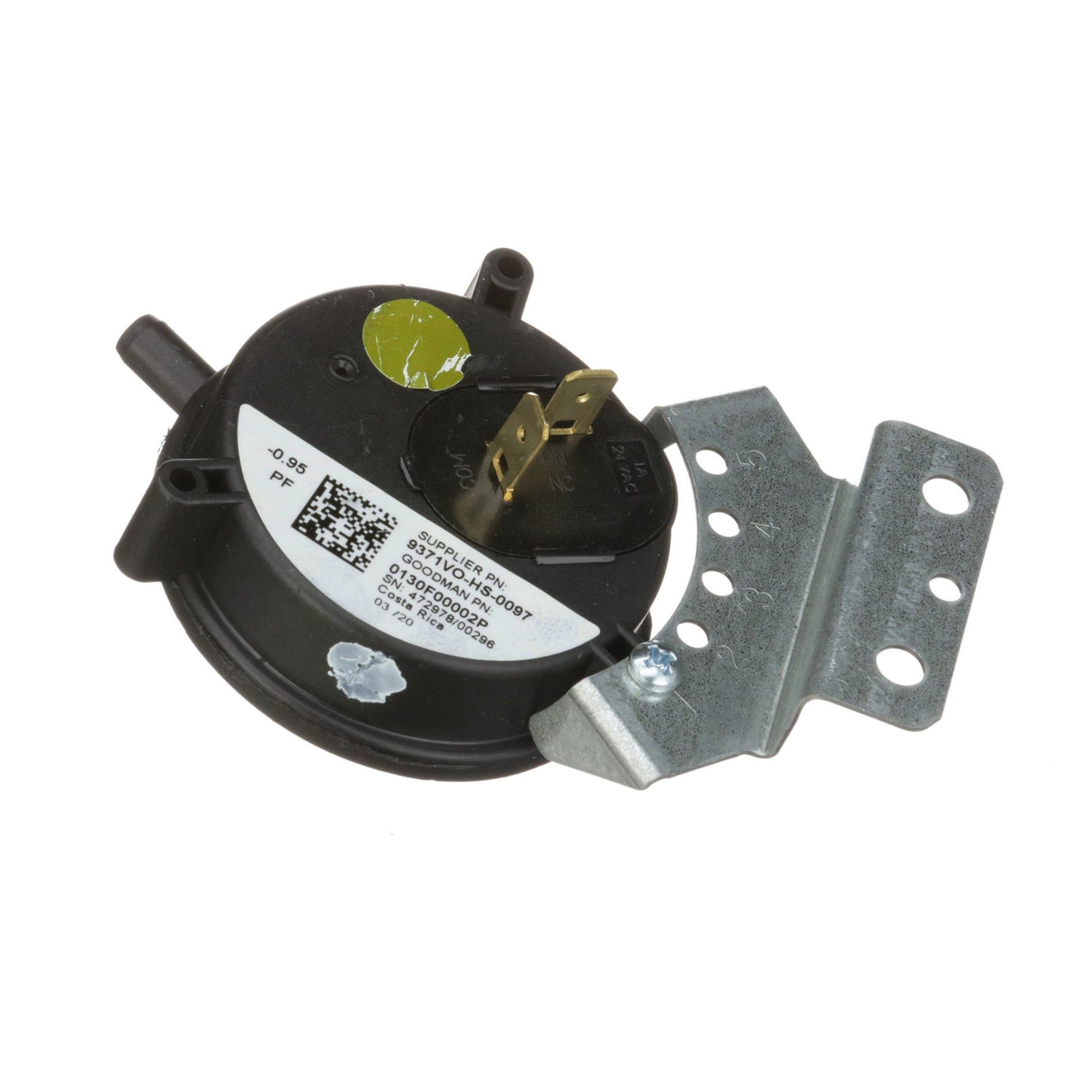 Pressure Switch, Air, 0.95 in wc, 0.25 in Barb, NO, Olive 0130F00002P - acunitsforless.comSwitches & Relays