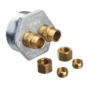 Rheem 3 - Way Oil Tank Tap - 2 in. MNPT x 1/2 in. Tube Return/Supply DIB463983 - DIB463983