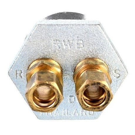 Rheem 3 - Way Oil Tank Tap - 2 in. MNPT x 1/2 in. Tube Return/Supply RWB14470 - RWB14470