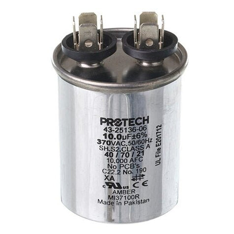 Rheem Capacitor - 10/370 Single Round PF433606 - PF433606