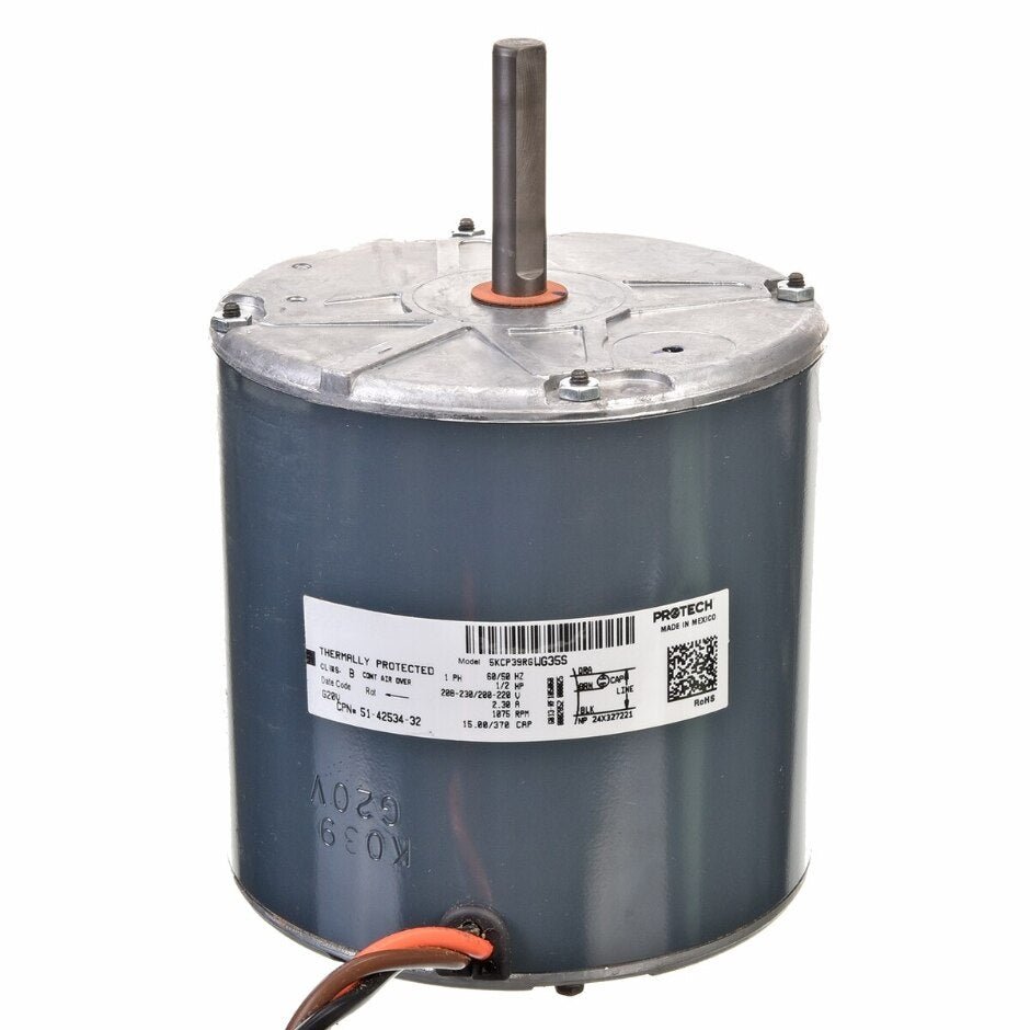 Rheem Condenser Motor - 1/2 hp 208 - 230/1/50 - 60 (1075 rpm/1 speed) 51 - 42534 - 32 - 51-42534-32