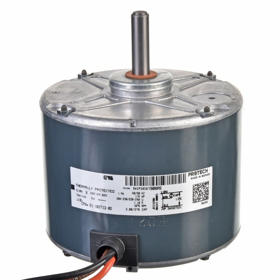Rheem Condenser Motor - 1/5 hp 208 - 230/1/50 - 60 (1075 rpm/1 speed) 51 - 102713 - 02 - 51-102713-02