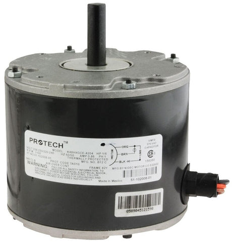 Rheem Condenser Motor - 1/6 hp 208 - 230/1/50 - 60 (1075 rpm/1 speed) 51 - 102500 - 02 - 51-102500-02