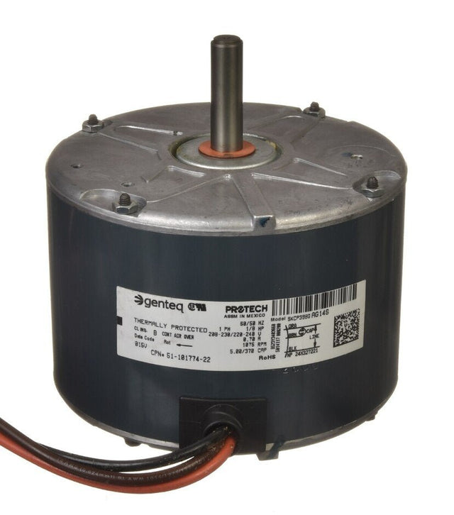 Rheem Condenser Motor - 1/8 hp 208 - 230/1/60 (1075 rpm/1 speed) 51 - 101774 - 22 - 51-101774-22
