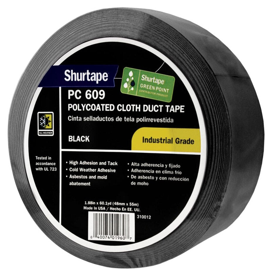 Rheem Duct Tape - Black Cloth - 2 in. x 60 yd. (PC 609) 86 - 199722 - 86-199722