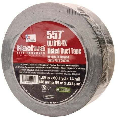 Rheem Duct Tape - Black Cloth - UL181B - FX - 2 in. x 60 yds. N557 - B - N557-B