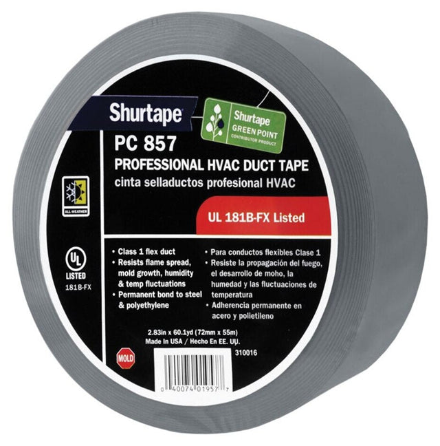 Rheem Duct Tape - Silver Cloth UL 181B - FX - 3 in. 60 yds. (PC 857) 86 - 101014 - 86-101014
