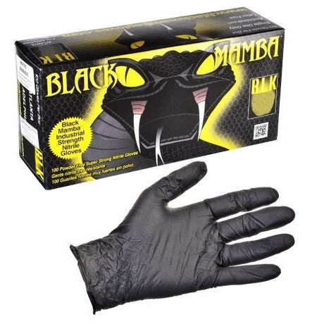 Rheem Gloves - Black Mamba Powderfree - Textured - L (Box of 100) BLK - 120 - BLK-120