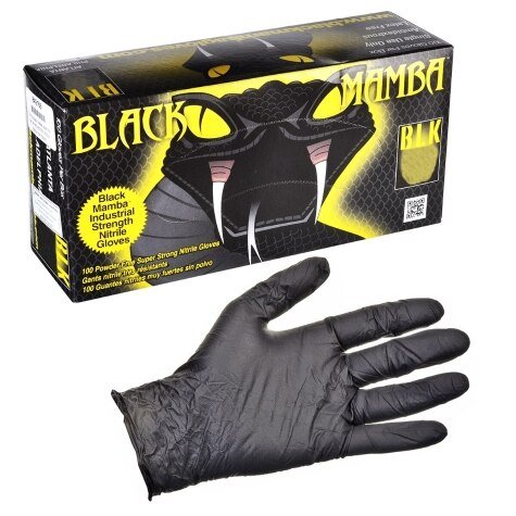Rheem Gloves - Black Mamba Powderfree - Textured - L (Box of 100) BLK - 120 - BLK-120