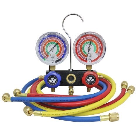 Rheem Manifold - Aluminum 2 - Way - R - 22 / R - 404A / R - 410A / R - 134a (w/Premium Hoses & Ball Valves - 5 ft.) MT2H7P5E - MT2H7P5E
