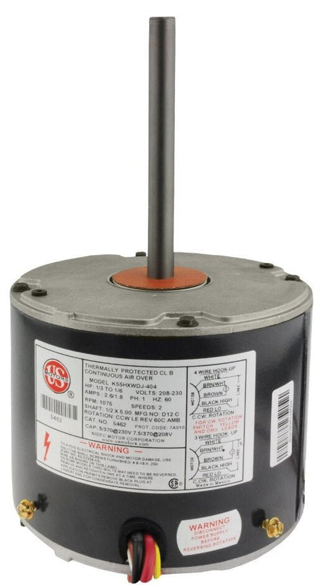 Rheem Mojave 70C RESCUE Condenser Motor - 1/3 to 1/6 hp 208 - 230V/1/60 (1075 rpm/2 speed) 5462H - 5462H