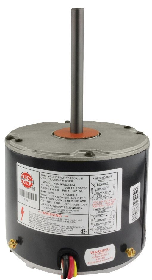 Rheem Mojave 70C RESCUE Condenser Motor - 1/3 to 1/6 hp 208 - 230V/1/60 (1075 rpm/2 speed) 5462H - 5462H