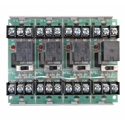 Rheem Relay - 4 SPDT w/LED, SW, Track MR - 604T - MR-604T