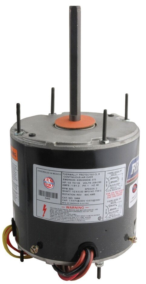 Rheem RESCUE Condenser Motor -  1/3 to 1/6 hp 208 - 230/1/60 (825 rpm/2 speed) 5464 - 5464