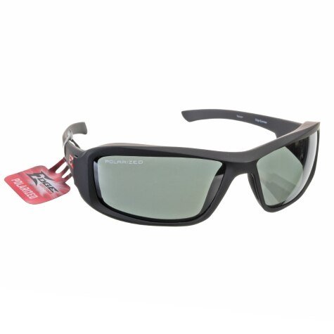 Rheem Safety Glasses - Brazeau Torque - Matte Black Frame with Red E Logo / Smoke Lenses XB136 - XB136