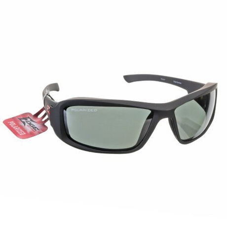 Rheem Safety Glasses - Brazeau Torque - Matte Black Frame with Red E Logo / Smoke Lenses XB136 - XB136